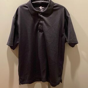 Teamwork’s work wear. Black mesh polo, mid weight.